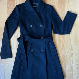 Black express double breasted pea coat Xs